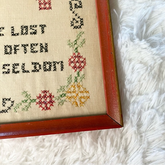 Vintage Friends Are Lost By Calling Often And Calling Seldom Framed Cross Stitch - Picture 6 of 9